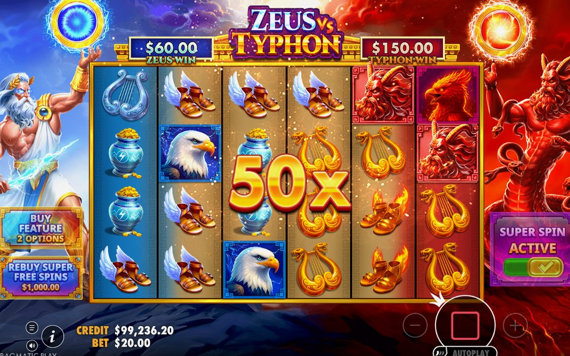 Vinstskärm med ZEUS WIN och TYPHON WIN var för sig